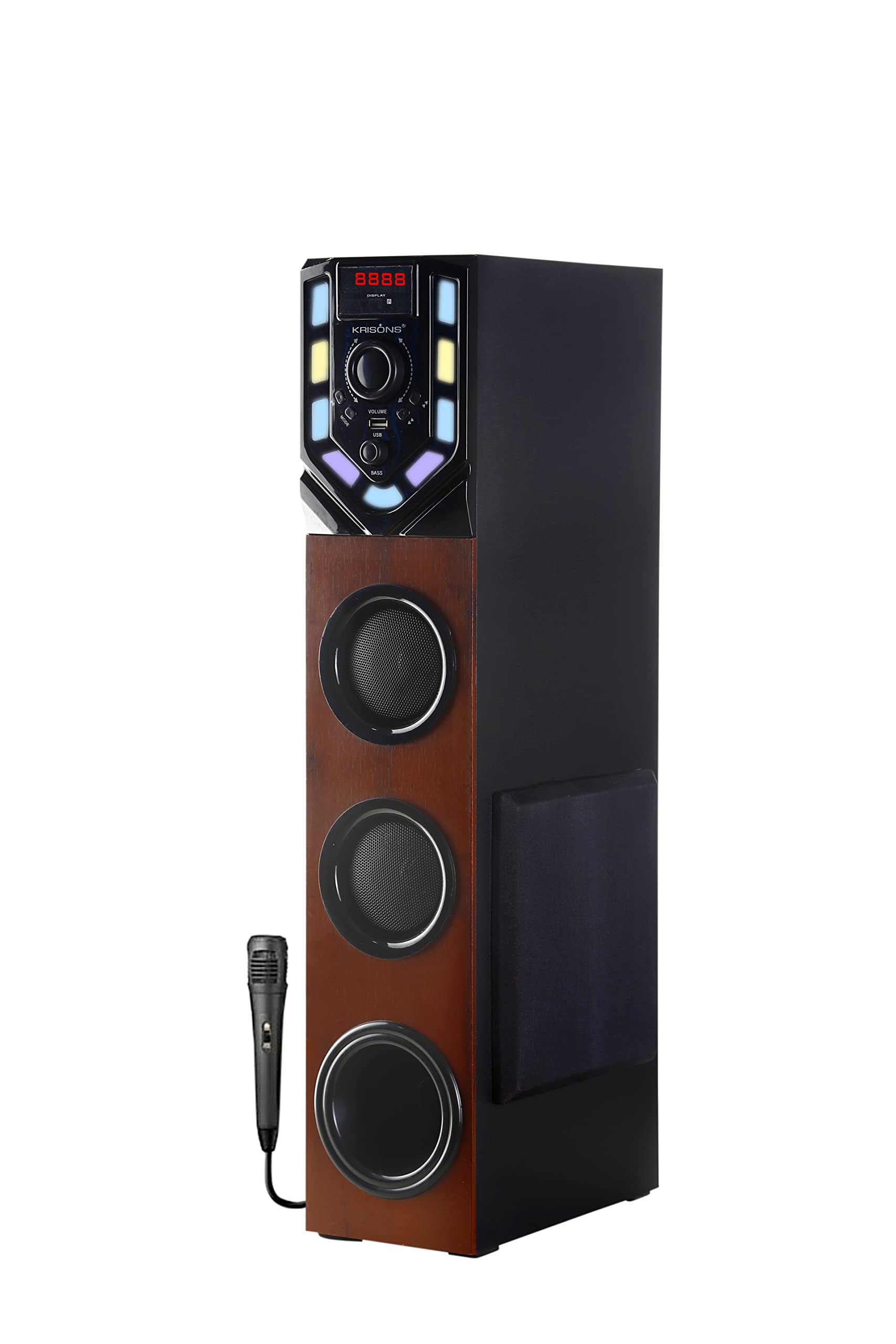 Buy KRISONS Swag Tower Speaker with Wired Mic Bluetooth,USB, AUX, LCD