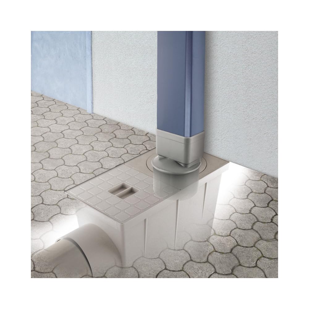 Raccord / Manchon PVC Ø 100 pour sortie gouttiere Aluminium 82 x 56 mm
