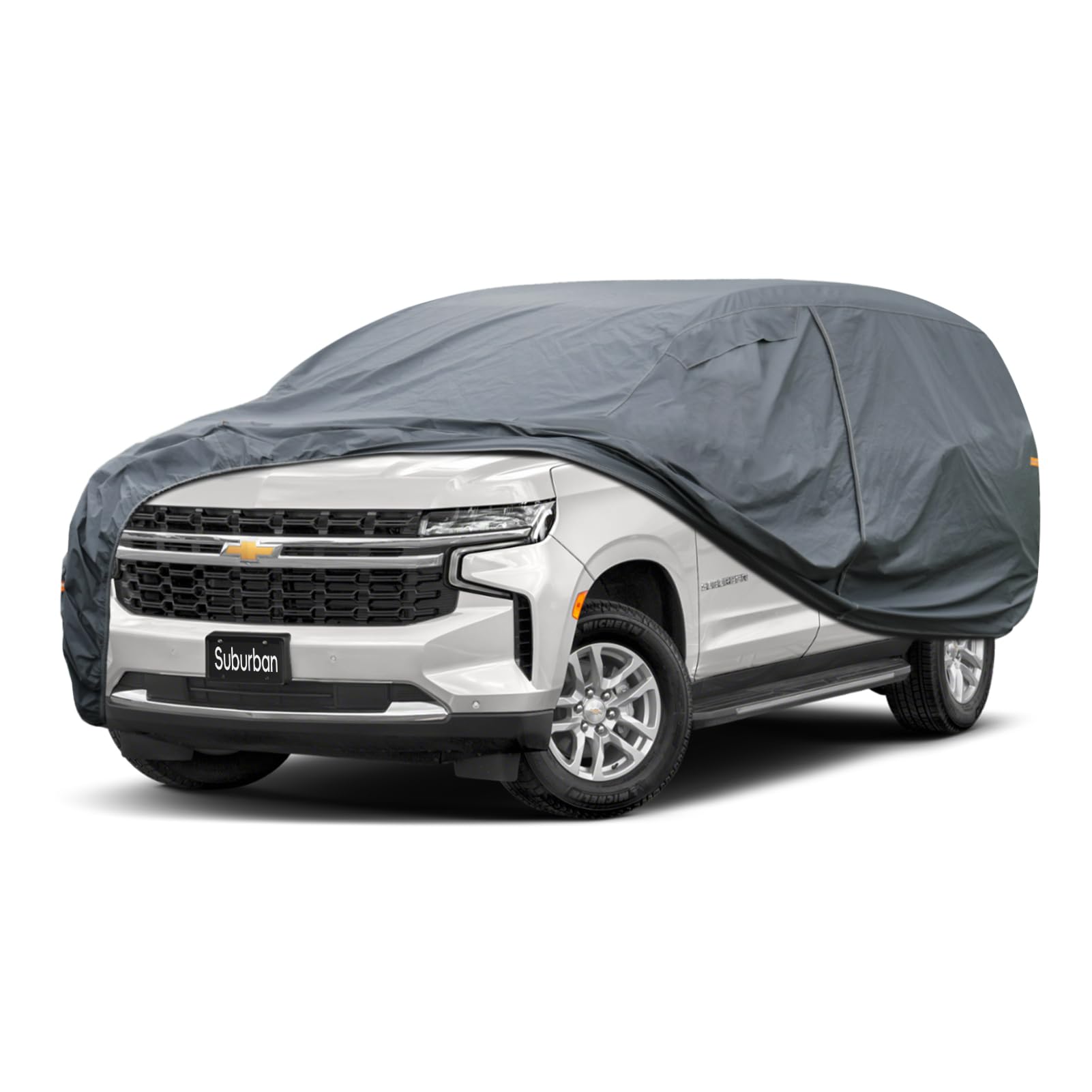 GUNHYI Premium Car Cover Custom Fit Chevrolet Suburban (1973-2026), 16 Layers Heavy Duty Car Cover Waterproof All Weather with Zipper Door for Sun Rain Snow Dust Uv Protection