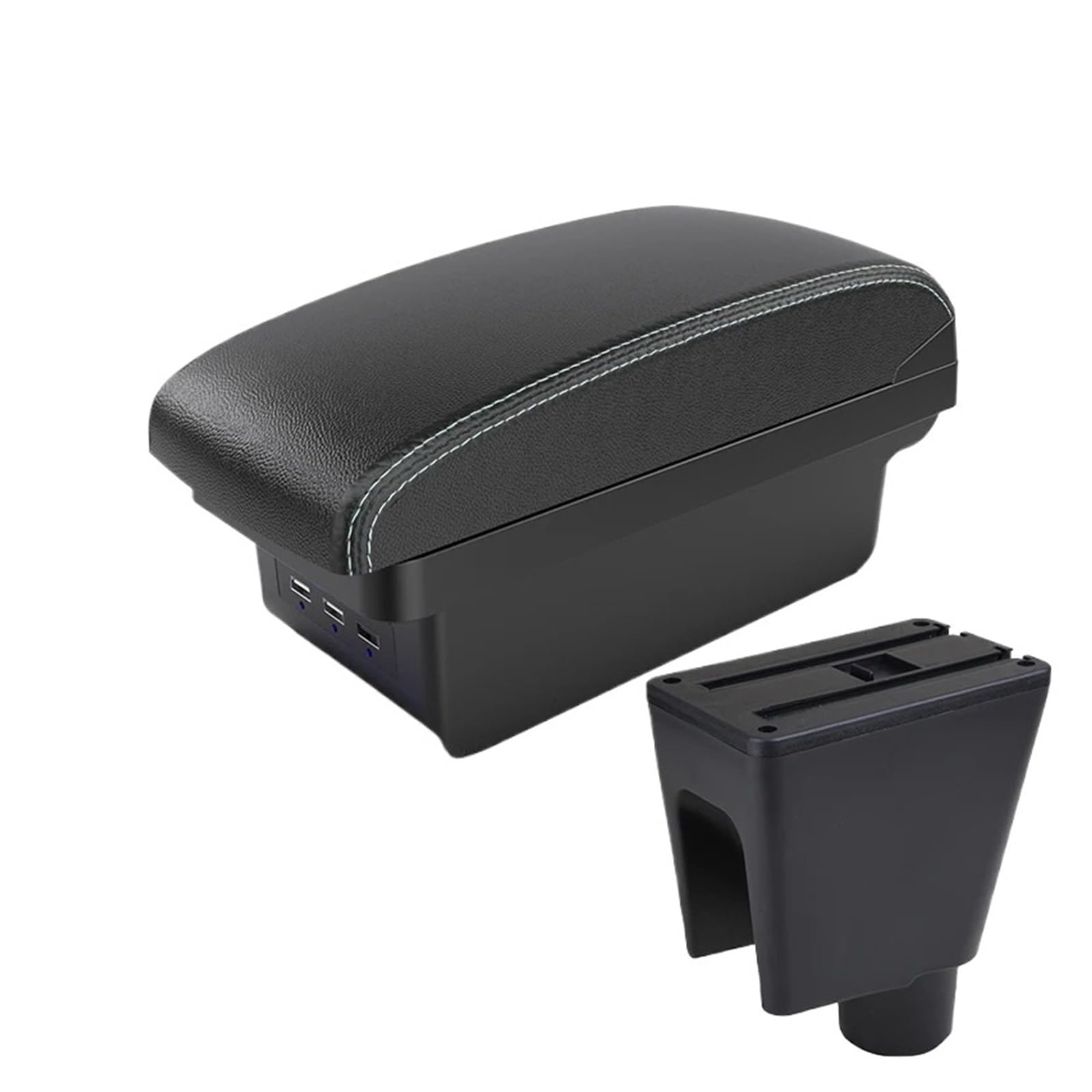 UMDJJU For Chevrolet For Spark III For Aveo T200 Car Armrest Storage Box Accessories Interior Details Car Centre Console Armrest Box(B3 Black white 3 USB)