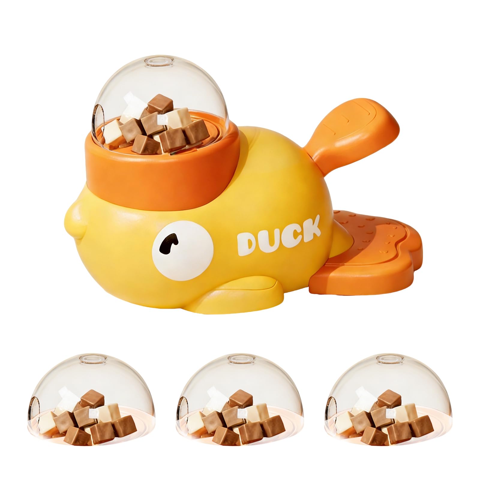 Dog Treat Toy – Interactive Duck-Shaped Dog Treat Dispenser with 3 Hole Sizes, Slow Feeder Bowl for Dogs & Cats, IQ Training, Brain Stimulation, Stress Relief, and Daily Enrichment Pet Toy