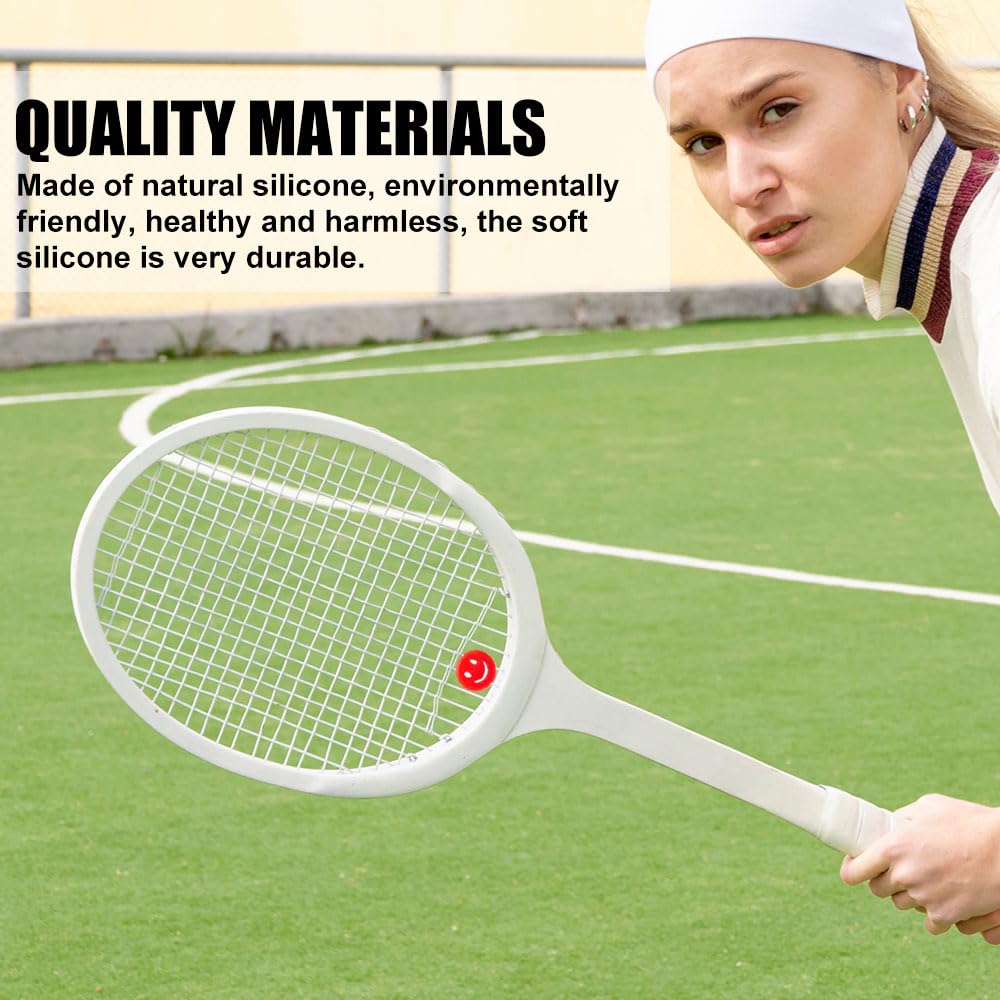 24 Piezas Antivibradores Tenis Silicona Smiley Amortiguador Raqueta Tenis Amortiguador para Raquetas de Squash Amortiguador de Raqueta de Tenis de Happy Face para Jugadores de Tenis