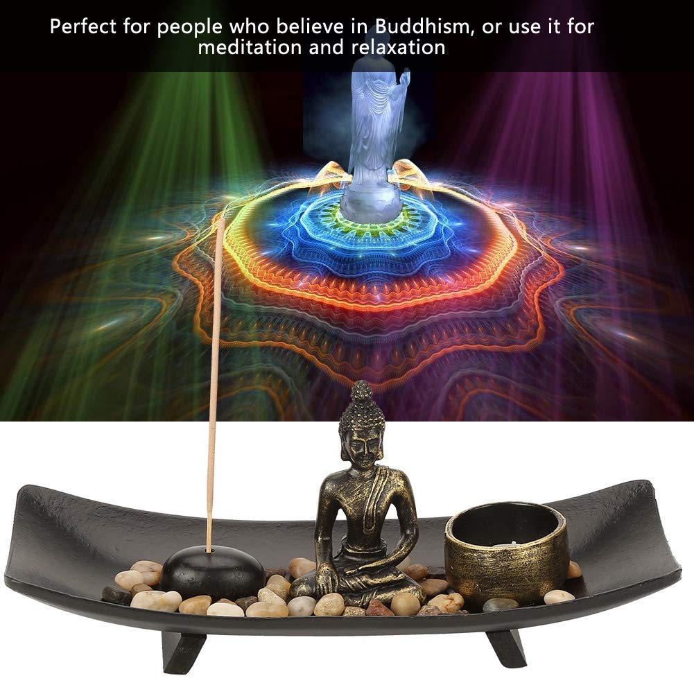 HT217 Tischplatte Buddha Zen Garden, Bronze Vintage Räuchergefäß Räuchergefäß Tischplatte, Räucherstäbchenhalter für Wohnkultur Meditation Entspannen