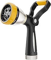 FANHAO Heavy Duty Metal Fireman's Hose Nozzle: 8 Spray Patterns, 150 PSI High Pressure, Leak-Proof Lever Grip for Gardening, Car Wash & Cleaning