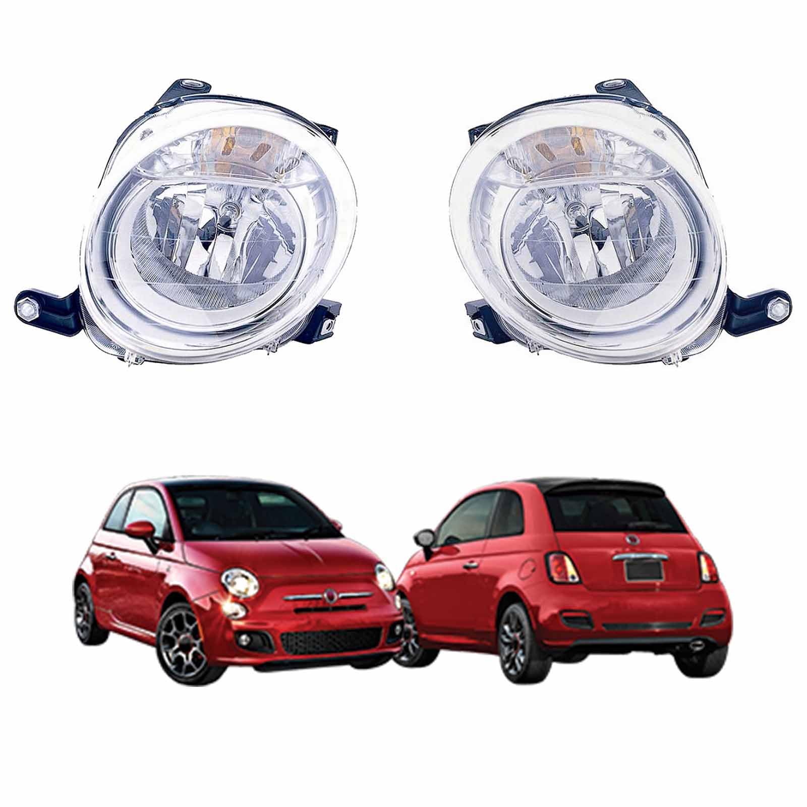 Generico Coppia Proiettori Destro e Sinistro H7 Con Motore Per 500S dal 2012 al 2015 Codici Originali 51787491-51787492 Kit Destro + Sinistro