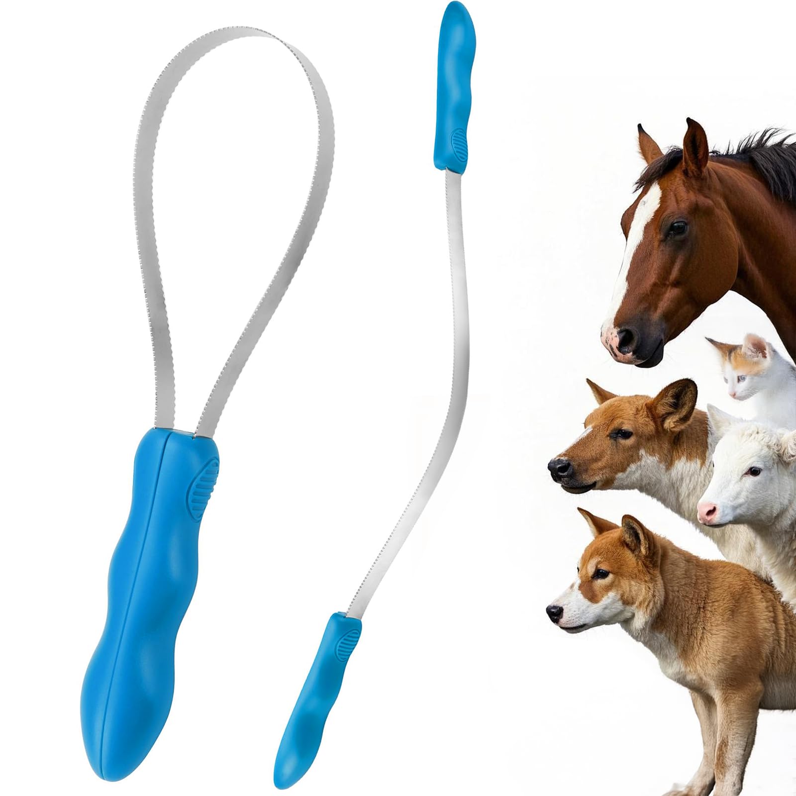 Dog Brushes for Shedding – Dual-Sided Shedding Blade with Stainless Steel Edge, Deshedding Tool for Dogs & Horses, Grooming Brush with Soft Touch Grip Handle, Removes Loose Fur & Undercoat