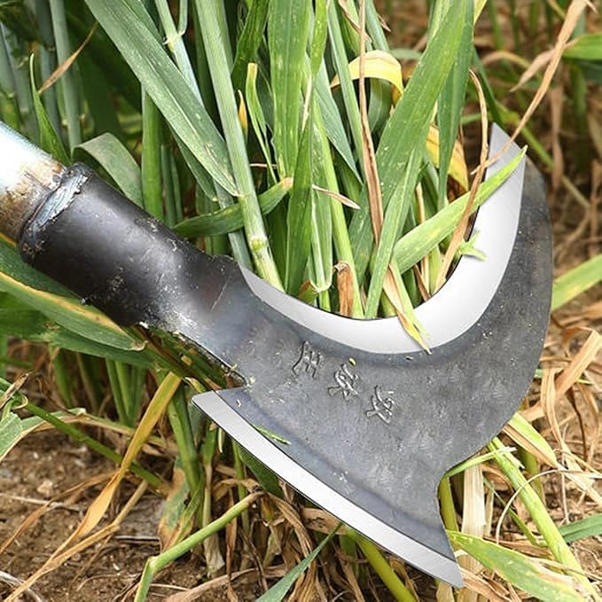 Image of Arta Gardening Sickle Axe | Dual Function Cutting Tool | Strong Steel Blade | Wooden Handle | Ideal for Grass Cutting, Chopping & Agricultural Tasks | Durable & Rust Resistant Design