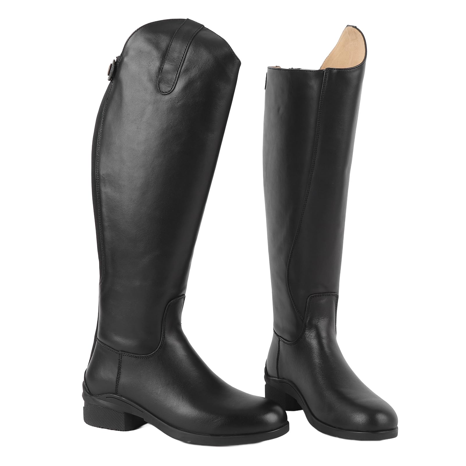 RiToEasysports Botas Altas de Montar, Botas Ecuestres Unisex para Uso Diario con Cremallera Trasera de Cuero EVA