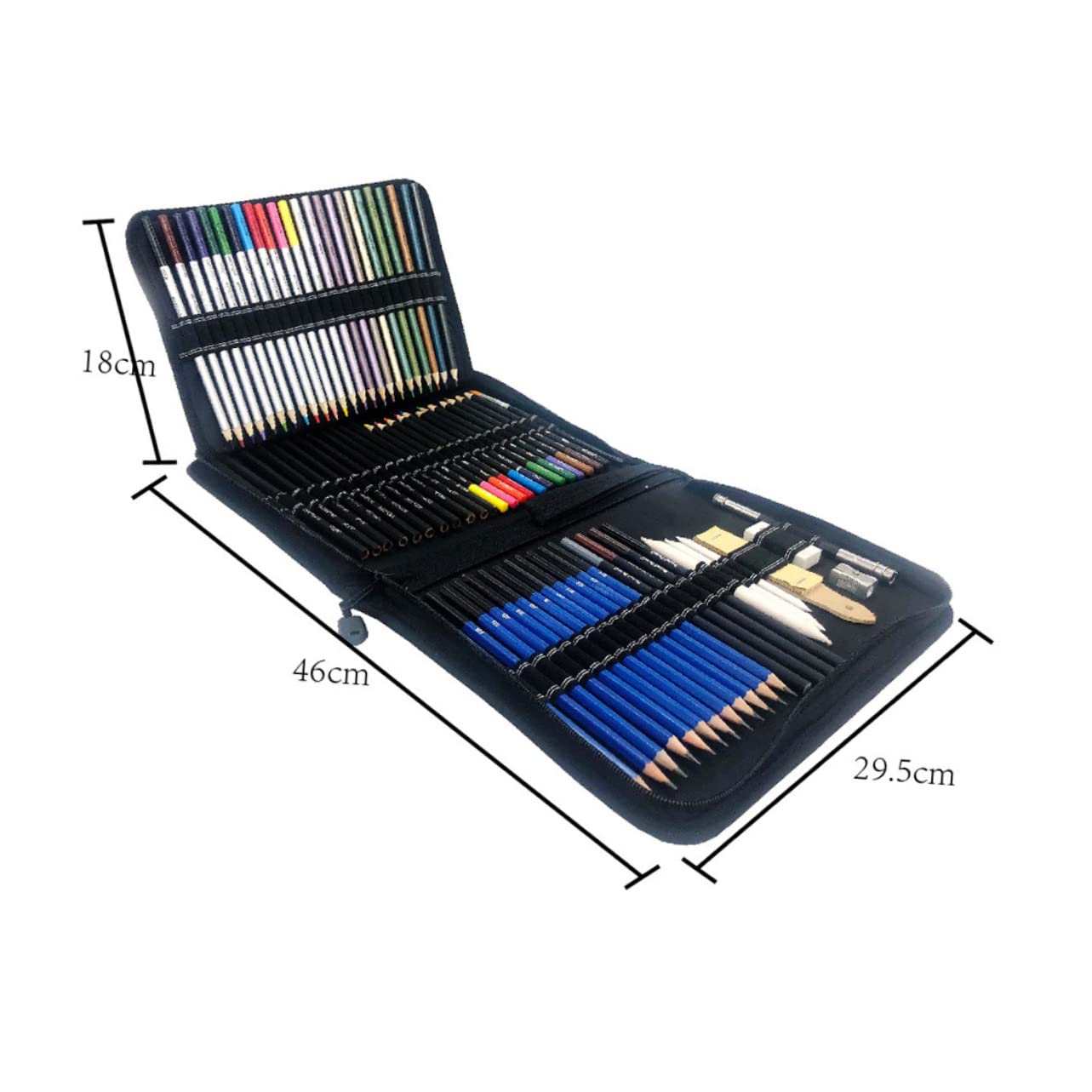 TEHAUX 72pièces Set De Crayons à Dessin Professionnels Crayons De Couleur Et Graphite Pour Artistes Pour Peinture Croquis Et Doodling
