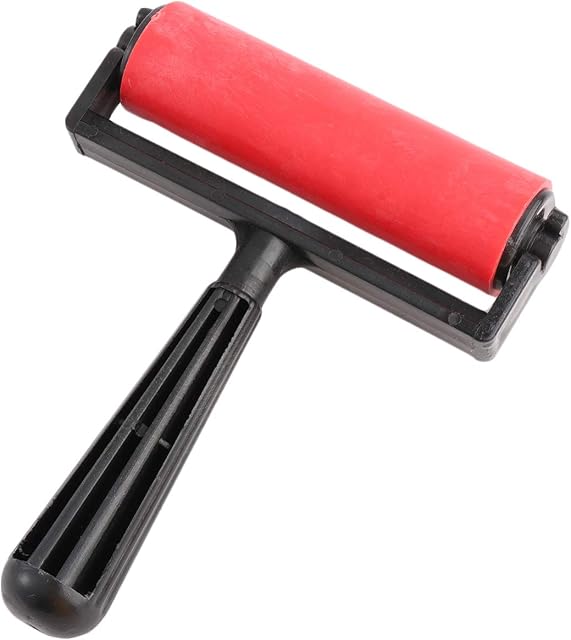 EXCEART 10cm Rubber Roller Brayer Soft Rubber Applicator Paint Brush Slab Roller for Arts Crafts Ink Printmaking Block Stamping Printing Applying Glue Wallpaper (Green)