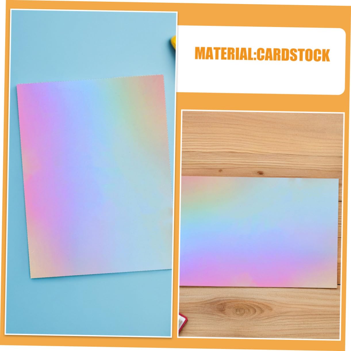 Cartoncino Specchiato Metallizzato A4 60 Pezzi per Bambini | Fogli Iridescenti per Bricolage, Adatti a Progetti Creativi e Biglietti, Formato A4