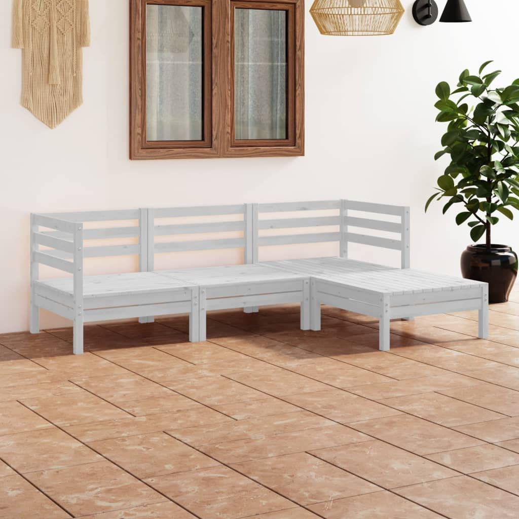 Salon de jardin en pin blanc pour aménager une terrasse ou un balcon accueillant