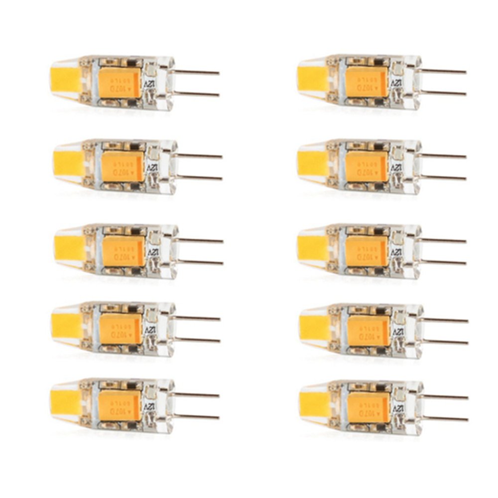 WELSUN G4 LED Bulb 1.5 Watt Halogen Bulb 10W Replacement Non-Dimmable Cool White 6000K AC/DC 12V 10Pcs