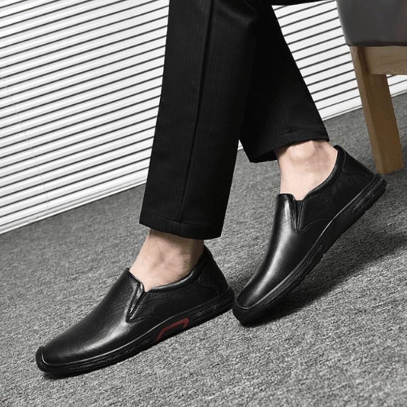 Men's Casual Walking Shoes Office Flats Slip on Loafer Leather Formal Business Comfortable Dress Shoes4