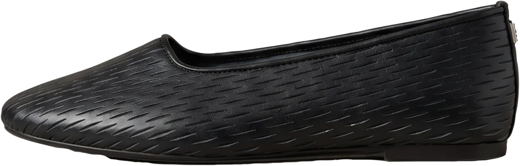 Calvin Klein Women's Oblique Ballerina Cut LTH HW0HW03033 Ballerinas, Black (Triple Black), 3.5