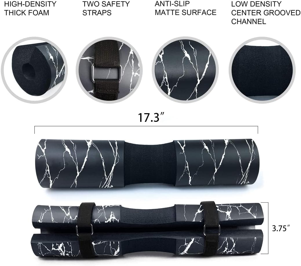 Jdiano Barbell Pad for Hip Thrust Squat Bar Pad Foam Barbell Pad for Weight Bar Cushion Fit Standard and Olympic Bars