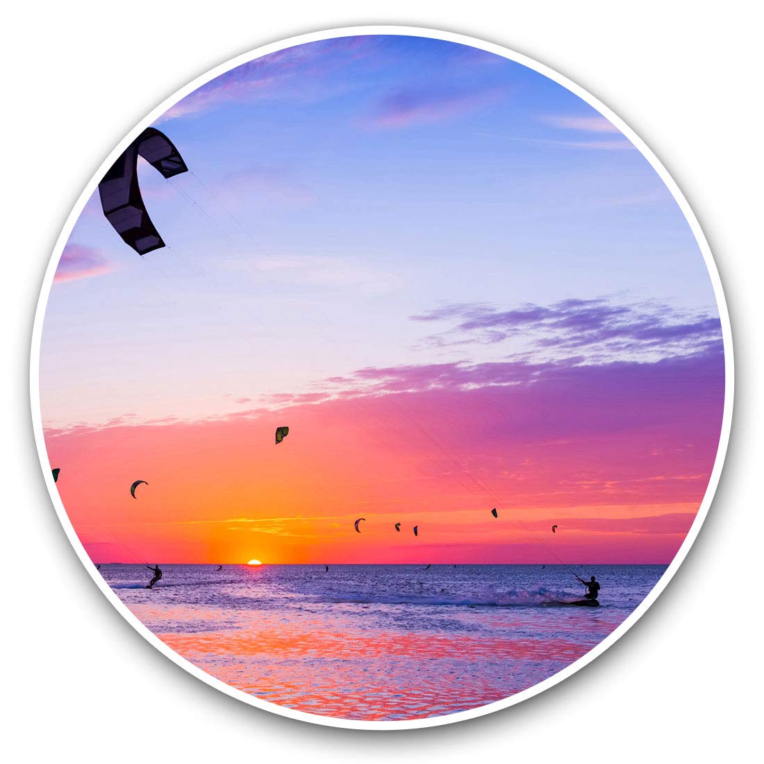 2 x 30cmVinyl Stickers - Kite Surfing Sunset Beach Decals for Car Van Luggage Scrap Book Fridge #2474