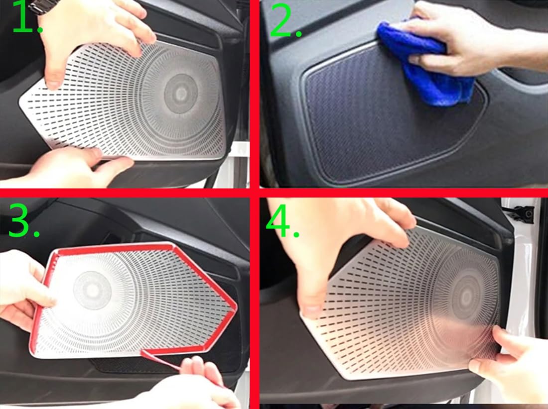 Griglie Protezione Altoparlanti per Passat B8 Variant 2016-2023 Altoparlante Griglia Coperchio Guardia Protezione Casse Copertura Nero,Instrument-panel-horn-cover-1pcs
