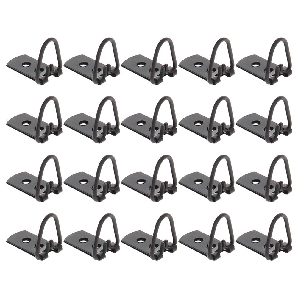 MroMax 20 Stück D-Ring-Bilderaufhänger – Schwarze Metallhaken Für Bilderrahmen (42 X 11 Mm)