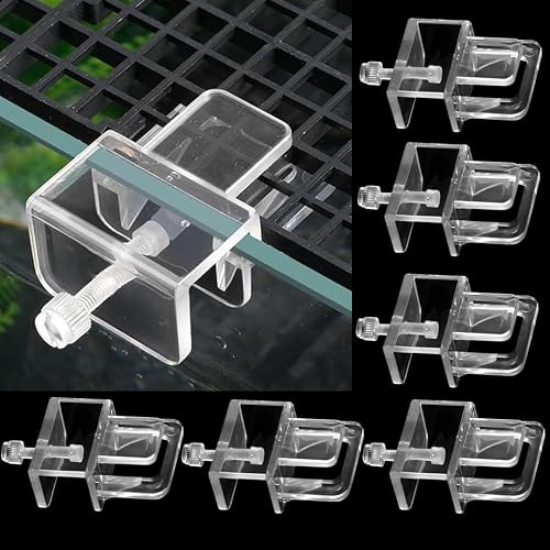SANSEFERO Premier Plants Aquarium Fish Tank Glass Cover Clip Support Holder Top Cover Adjustable Anti-Escape Holder For Fish Tank ( 6 Pieces)