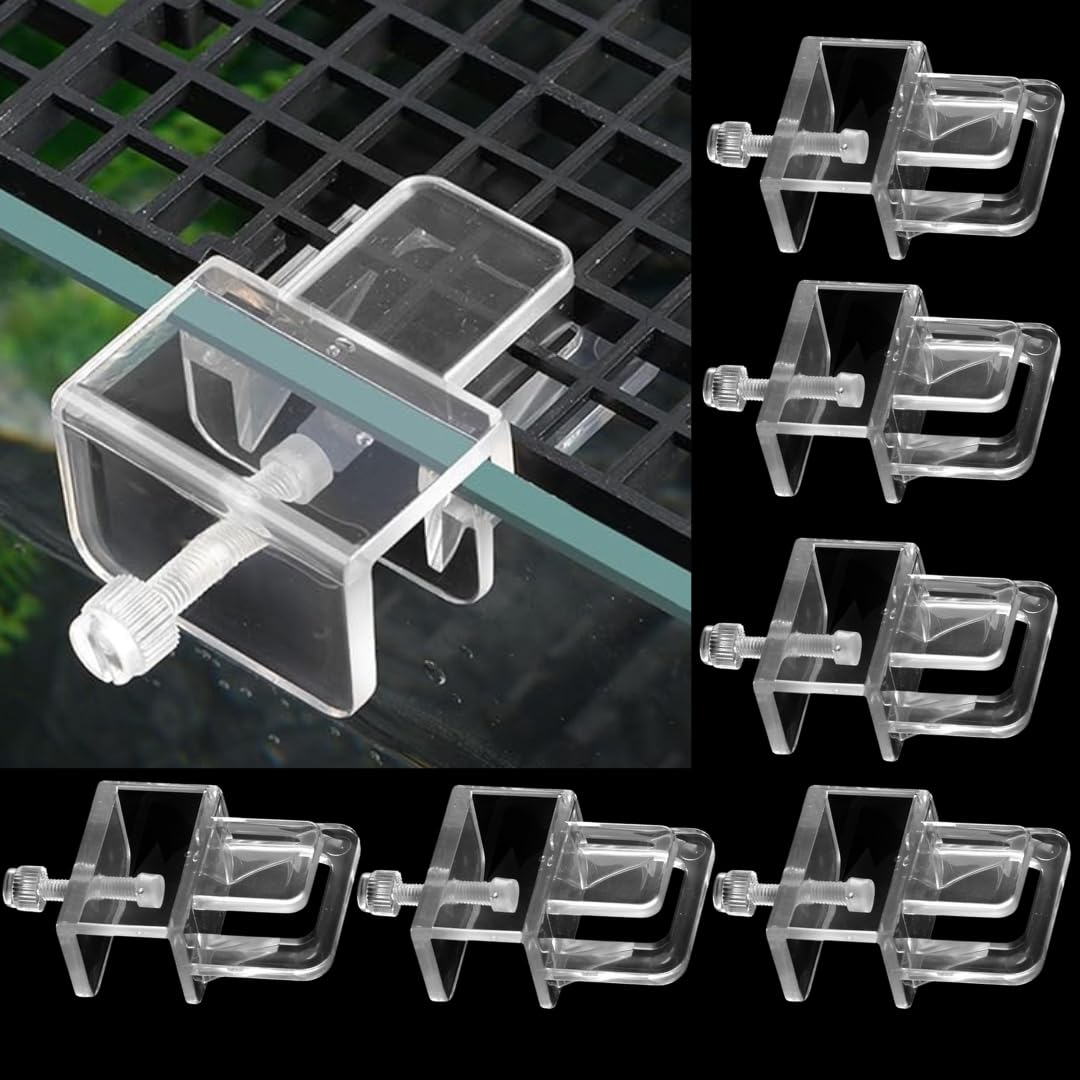 Premier Plants Aquarium Fish Tank Glass Cover Clip Support Holder Top Cover Adjustable Anti-Escape Holder For Fish Tank ( 6 Pieces)