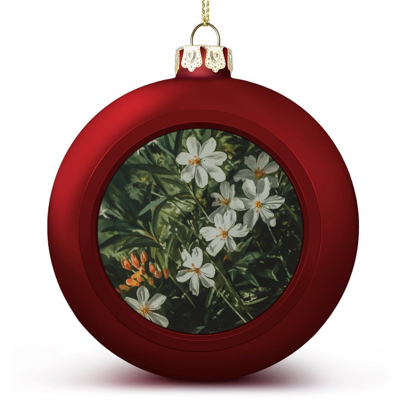 Décorations de sapin de Noël incassables avec fleurs et feuillage