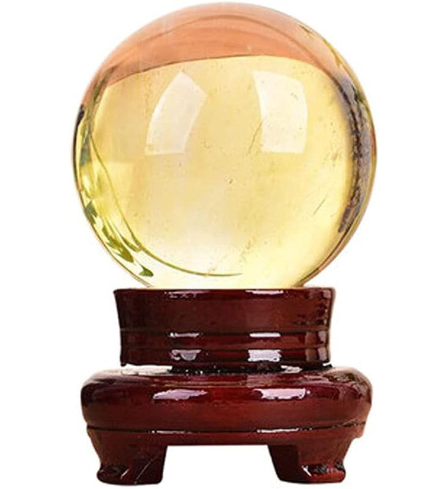 AARTERZZA Citrine Crystal Ball with Stand Yellow Quartz Feng Shui Sphere, with for Healing/Divination/Chakra Balance/Home Decoration,70mm/2.7in