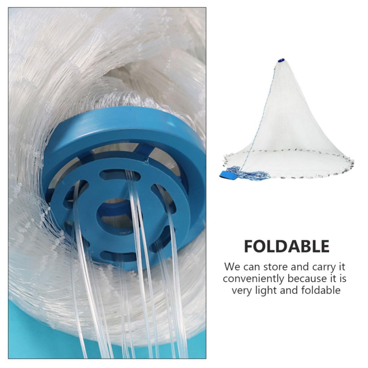 Red de Mano Plegable para Pesca, Red de Malla Tradicional sin Anillo | Acero Inoxidable y Plástico, Ligera y Fácil de Limpiar, Cómoda de Guardar y Transportar