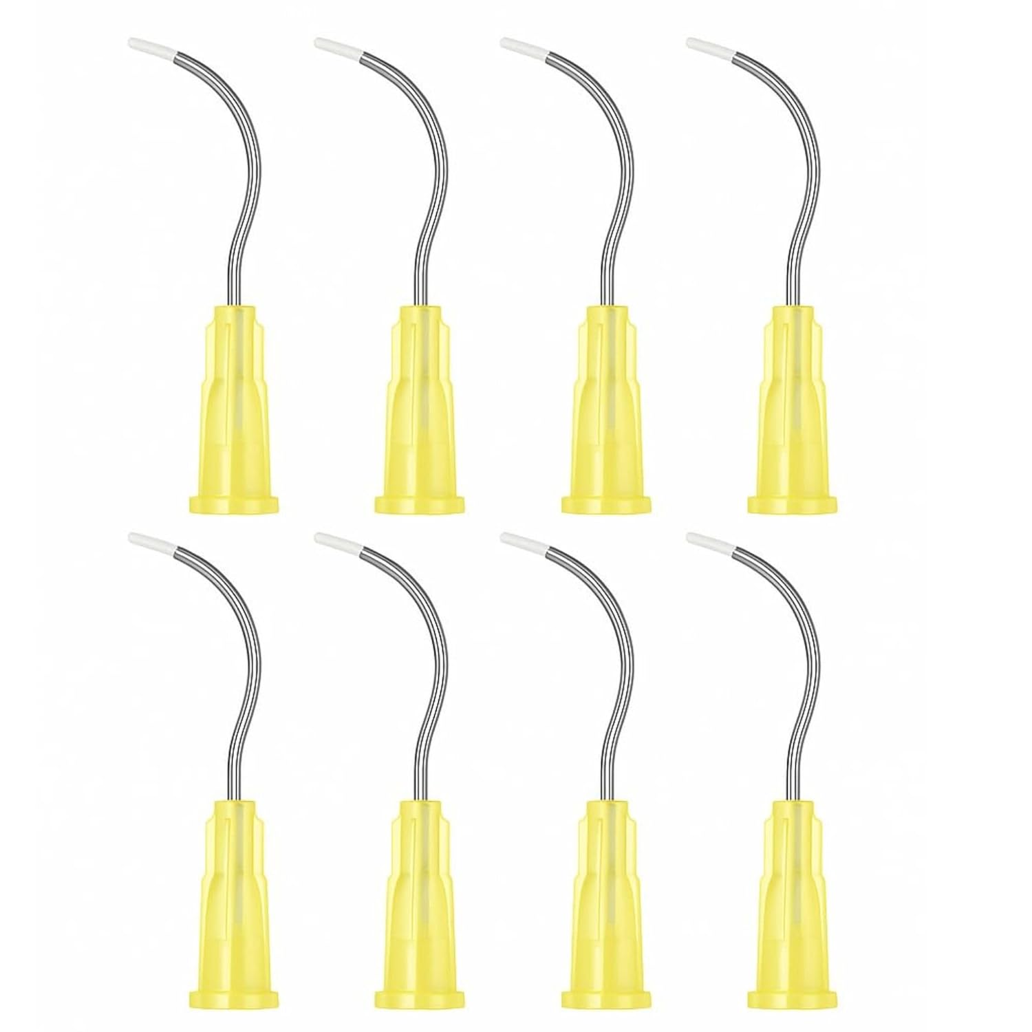 Pre Bent Dispensing Needle 19G Infusor Delivery Tips with Brush End, Box of 100