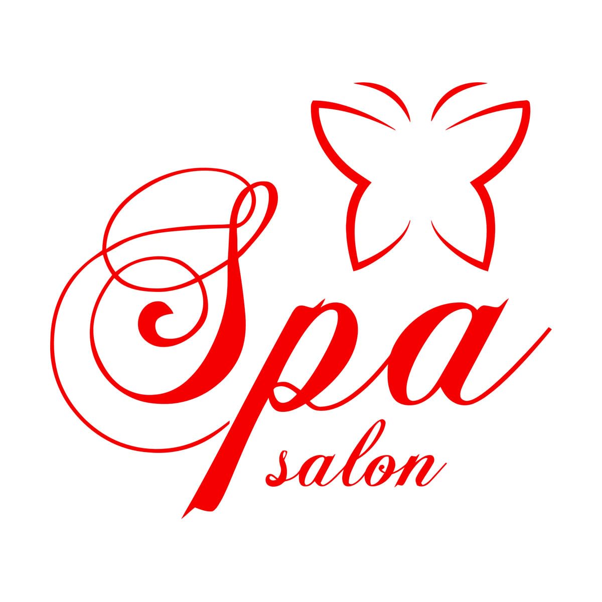 Vinyl Art Sticker Spa Salon Logo Butterfly Beauty Woman 36x43.2cm Removable Without Leaving Glue Small red — image 1