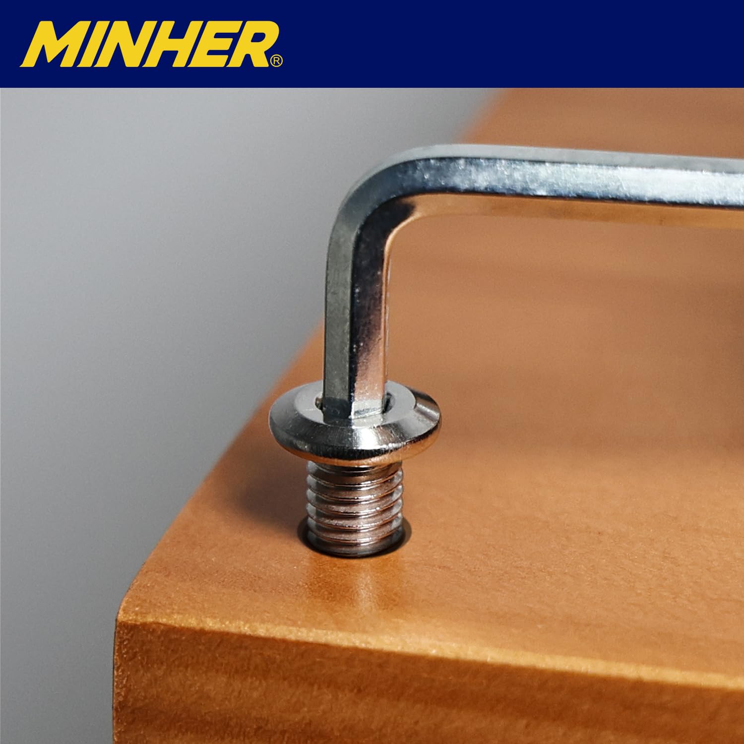 MINHER M8 x 60mm 10Pcs Flat Head Hex Socket Cap Screws Bolts, Furniture Bolts, 304 Stainless Steel 18-8, Full Thread (with Hex Spanner) - Image 4