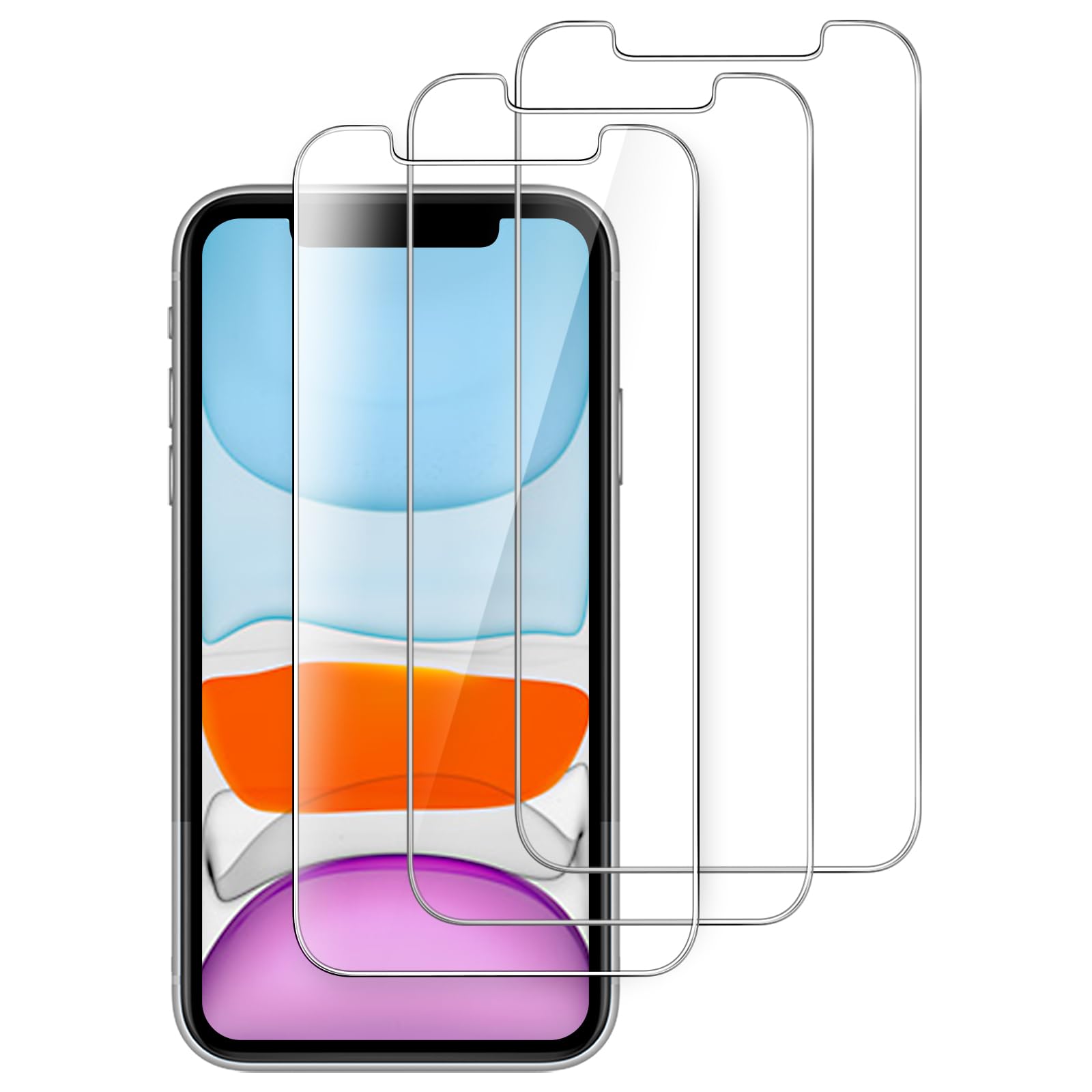 JEDirect iPhone 11/iPhoneXR Tempered Glass Screen Protector Film for 6.1 Inch iPhone 11/XR 2 Pack