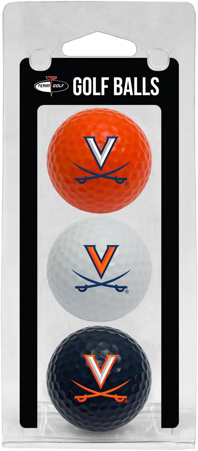 Team Golf NCAA Connecticut Huskies 3 Golf Ball Pack Regulation Size Golf Balls, 3 Pack, Full Color Durable Team Imprint