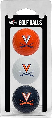 Vista 55 de Team Golf NCAA - Pelotas de golf de tamaño reglamentario, paquete de 3, impresión duradera del equipo a todo color varios colores del equipo.
