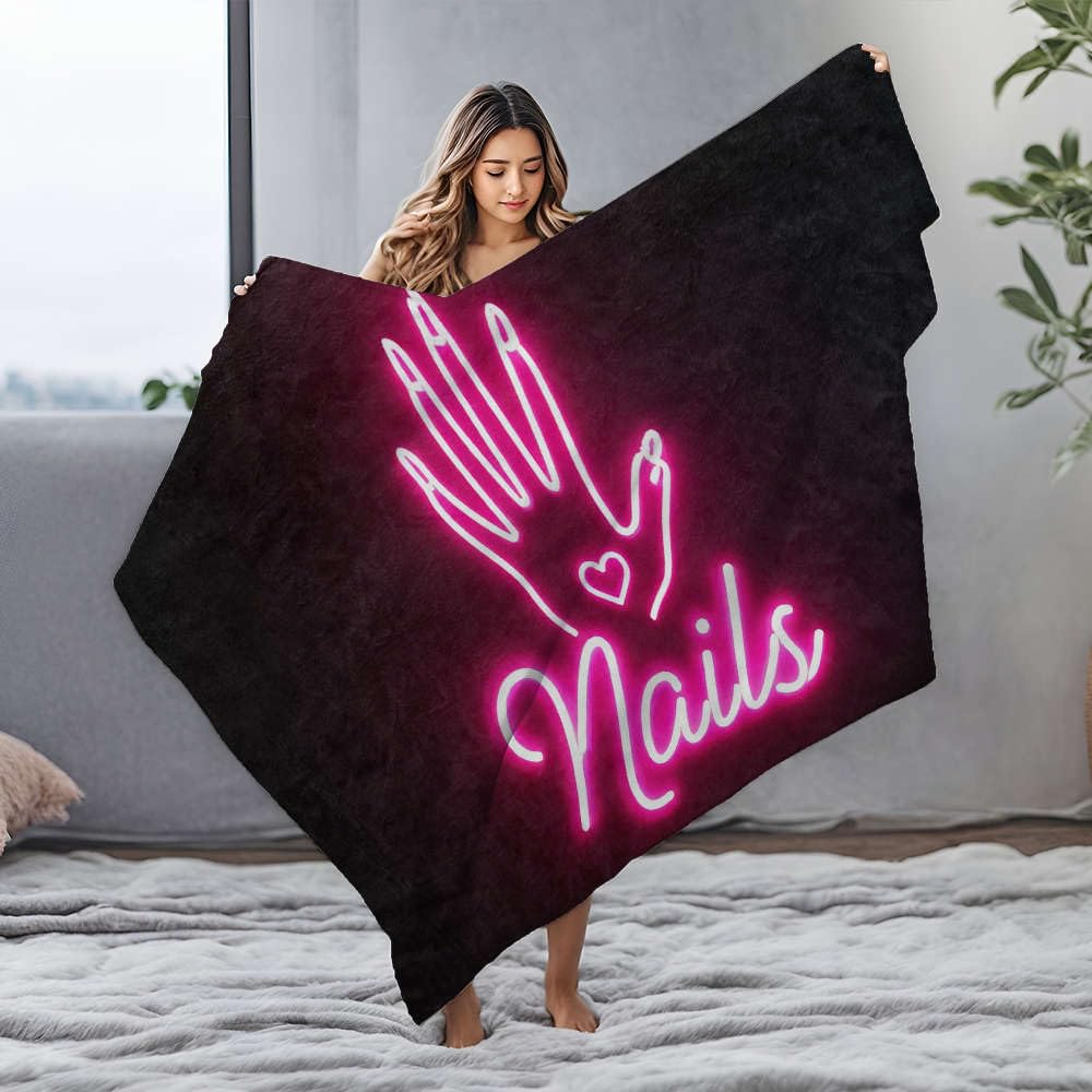 Couverture douce en flanelle rose fluo plaid canapé lit 125x150 cm