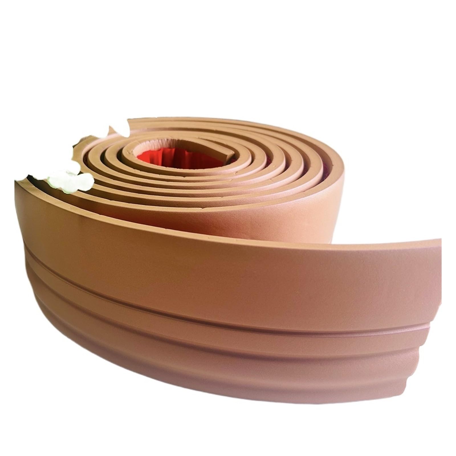 Rodapiés impermeables Moldura de pared autoadhesiva 5M, rodapié NBR, moldura Flexible, línea cintura, tira impermeable for decoración del hogar Baño(Brown)