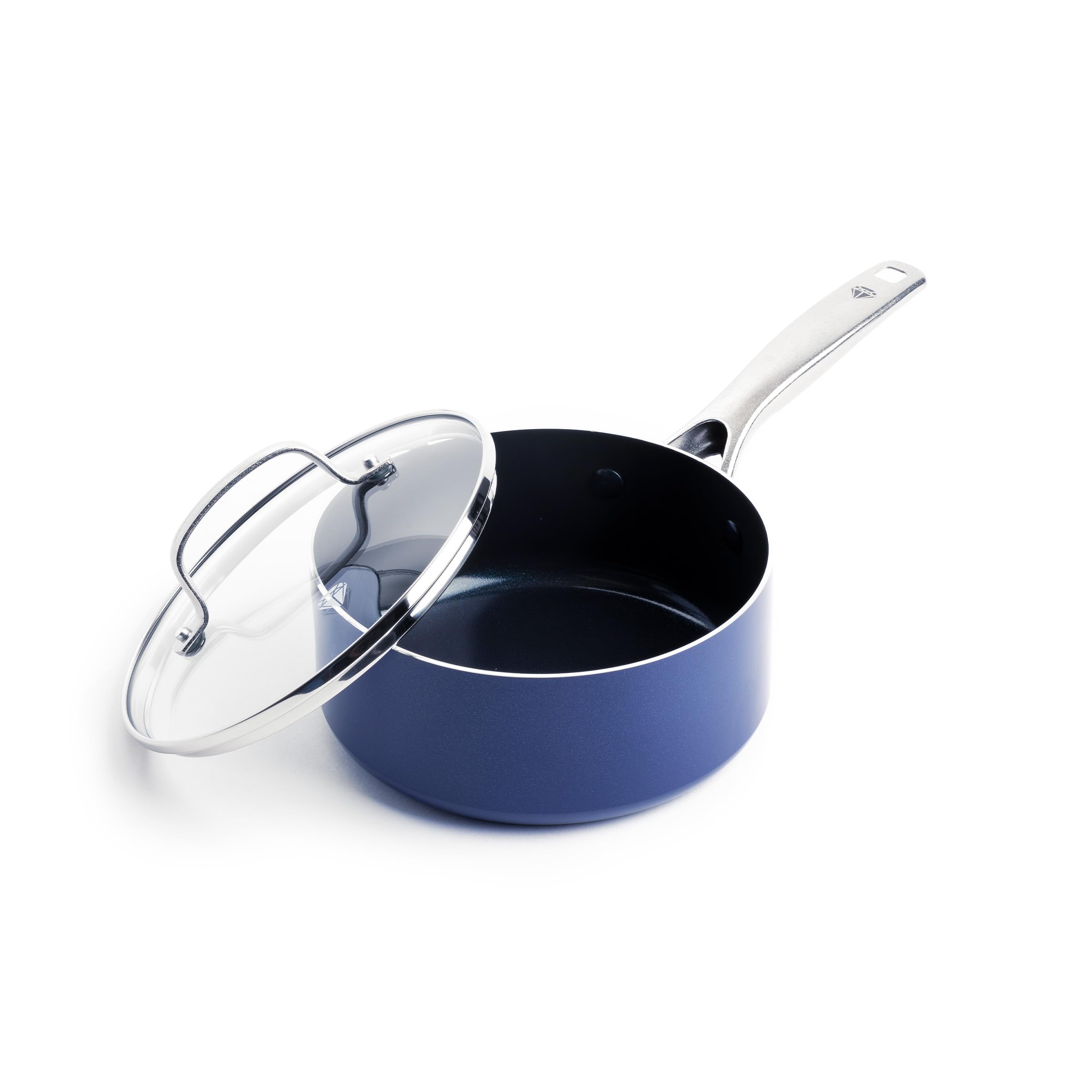 Blue Diamond Cookware Diamond Infused Ceramic Nonstick Sauce Pot Pan with Lid,16cm/1.6L, PFAS-Free, Induction, Oven Safe, Blue