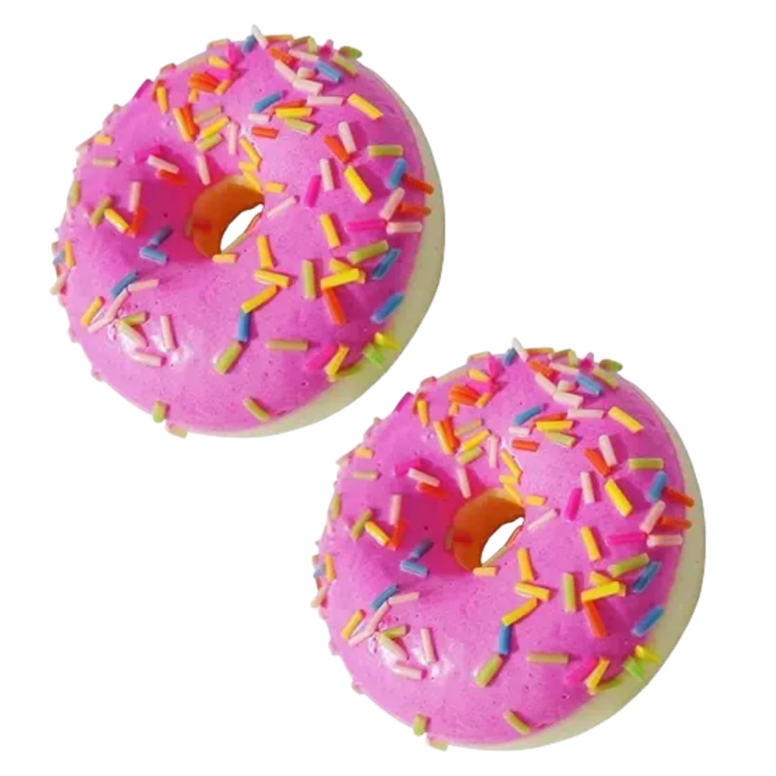 Hehglng 2Pcs Pink Fake Donuts,Stress Relief Donuts Simulation Donuts Artificial Doughnuts Dessert Cake Party Favors Decoration Faux Donuts Food Props Kitchen