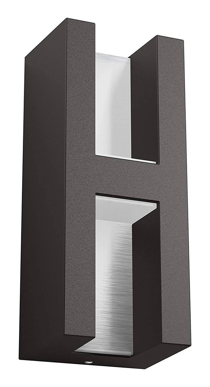 Philips myGarden Shadow - Aplique negro de aluminio con LED integrado y garantía de 5 años, iluminación exterior