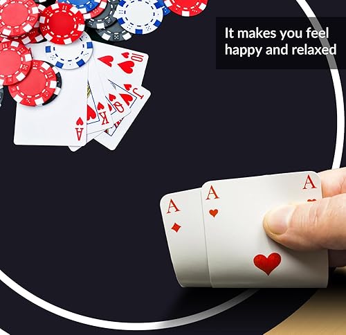 Miniatura 5 de nuveti Alfombrilla redonda de póquer de 24314755 pulgadas para Texas Holdem  Mesa de póquer portátil con diseño Art Deco Impresión de 8 jugadores