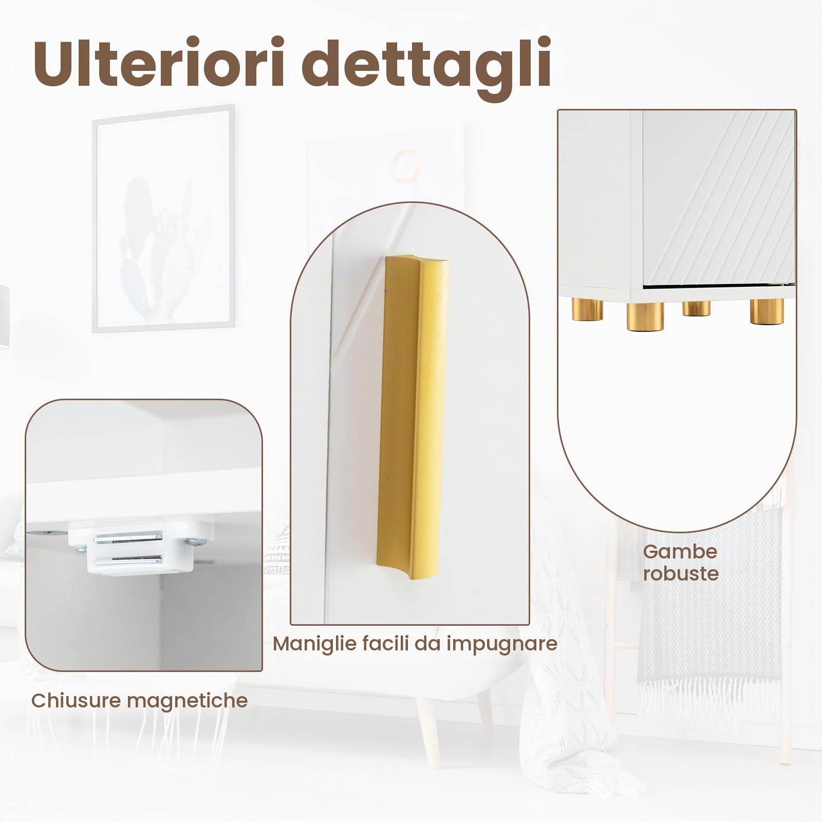 GIANTEX Armadietto da bagno da 179 cm, con 2 ante, 3 ripiani aperti, ganci e porta carta igienica, 20 x 20 cm, per ufficio, cucina e corridoio (3 ripiani, bianco)