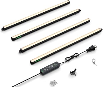 VIVOSUN T5 Grow Lights for Indoor Plants, 3000K Full Spectrum, 2FT, 4-Pack