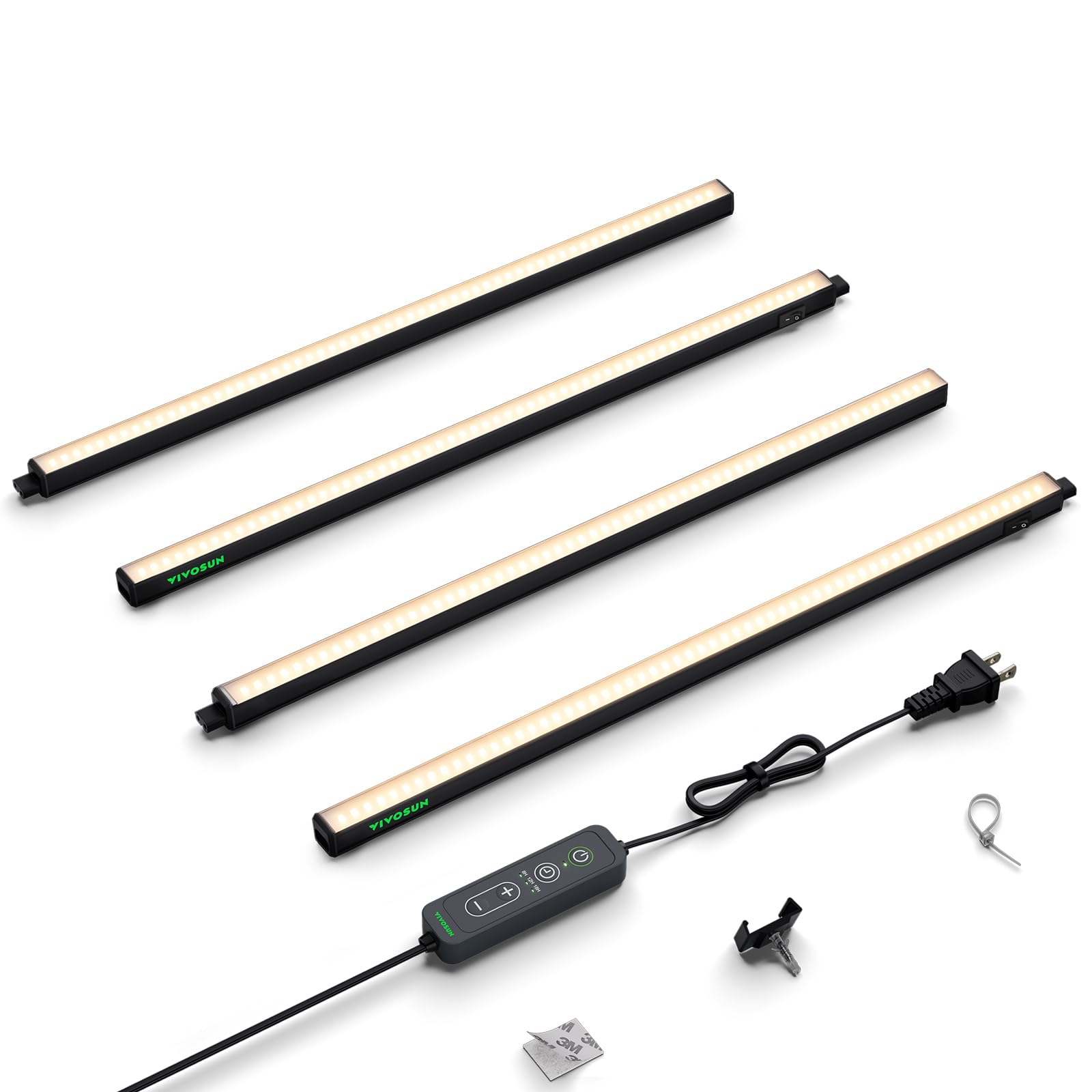 VIVOSUN T5 Grow Lights for Indoor Plants, 3000K Full Spectrum, 2FT, 4-Pack