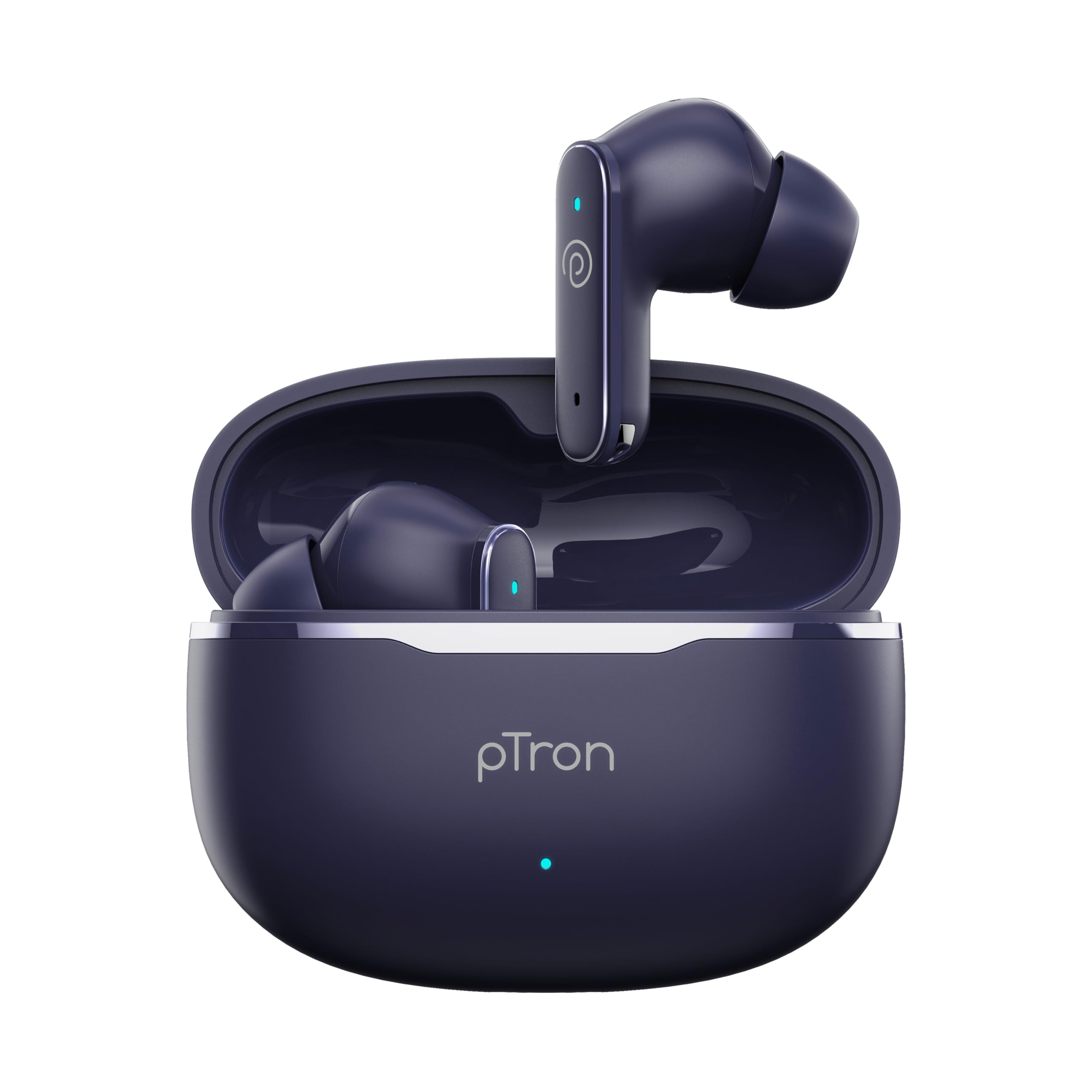 pTron Bassbuds Eon in-Ear TWS Earbuds w/ 13mm Drivers, 45Hrs Playtime, Dual HD Mic & AI-ENC Calls, Custom EQ, Mobile App, Bluetooth v6.0 Headphones, Voice Assistant, Type C Charging & IPX5 (Blue)-image-6