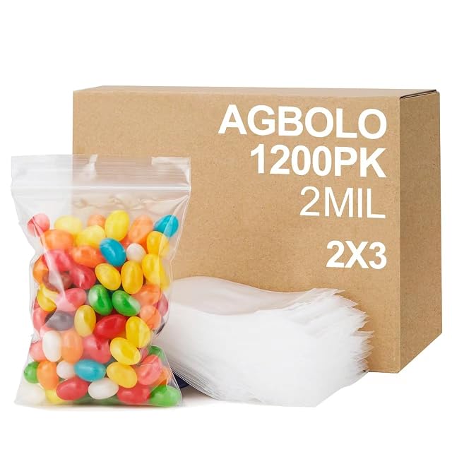 1200Pcs Small Plastic Bags for Jewelry 2x3 Small Zip Bag Baggies Resealable Durable Zip Bag for Pill and
