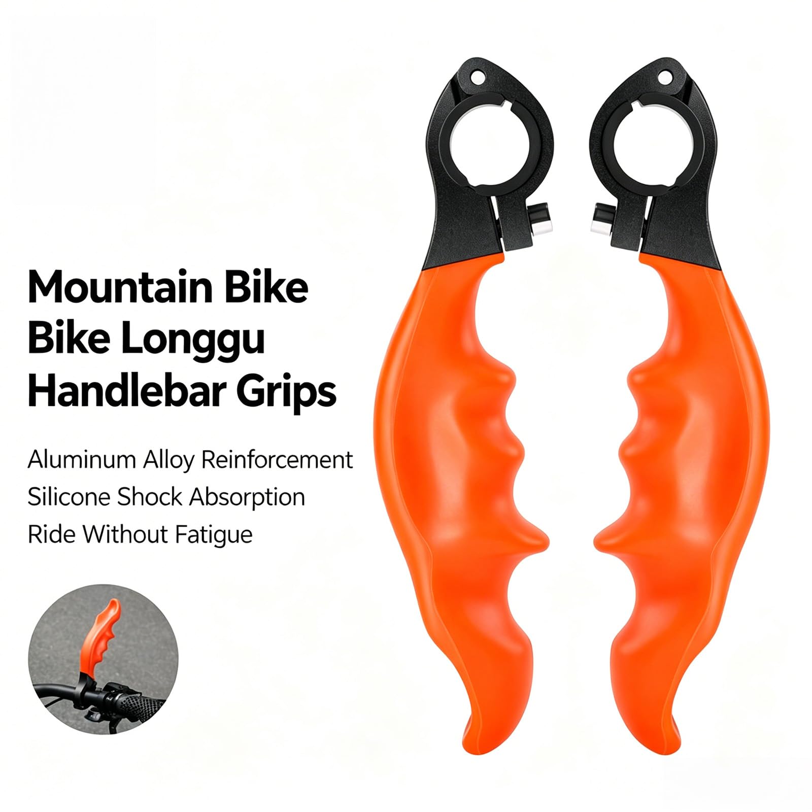 Estensioni ' Impugnatura del Manubrio con Supporto | Coppia ergonomica in silicone con base in lega morsetto per la configurazione guida in bici e con impugnatura