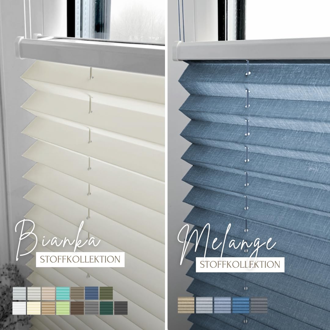 Home-Vision Premium Plissee Faltrollo zum Kleben Olive B70cm x H120cm
