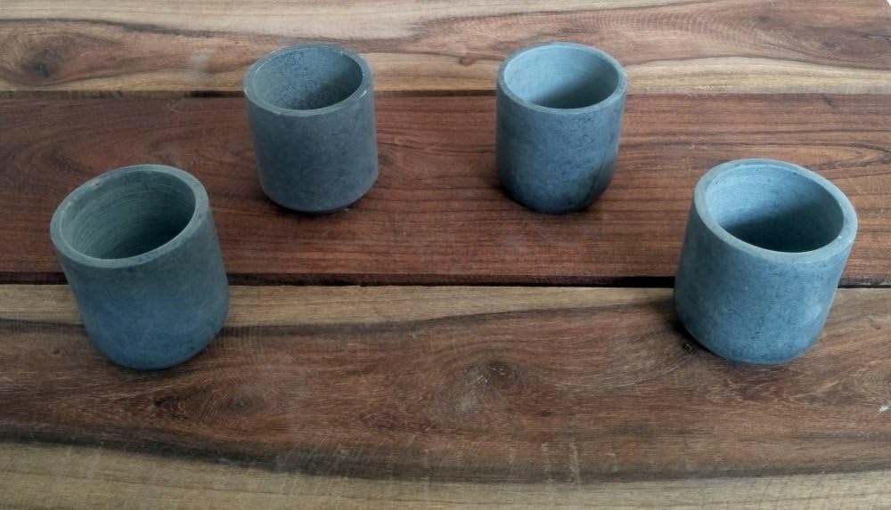VRS Soapstone Handmade Shot Glasses (Grey) - Pack of 4