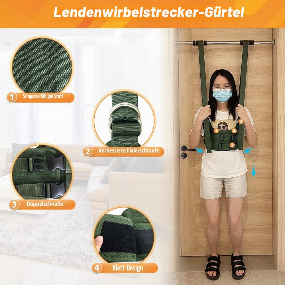 Rückentrage Lumbale Traktionsgerät Spinale Dekompression Maschine Lumbaler Gürtel für unteren Rückenschmerz Linderung Ischias Herniated Disc Back Ausrichtungsgerät (S 34~38)