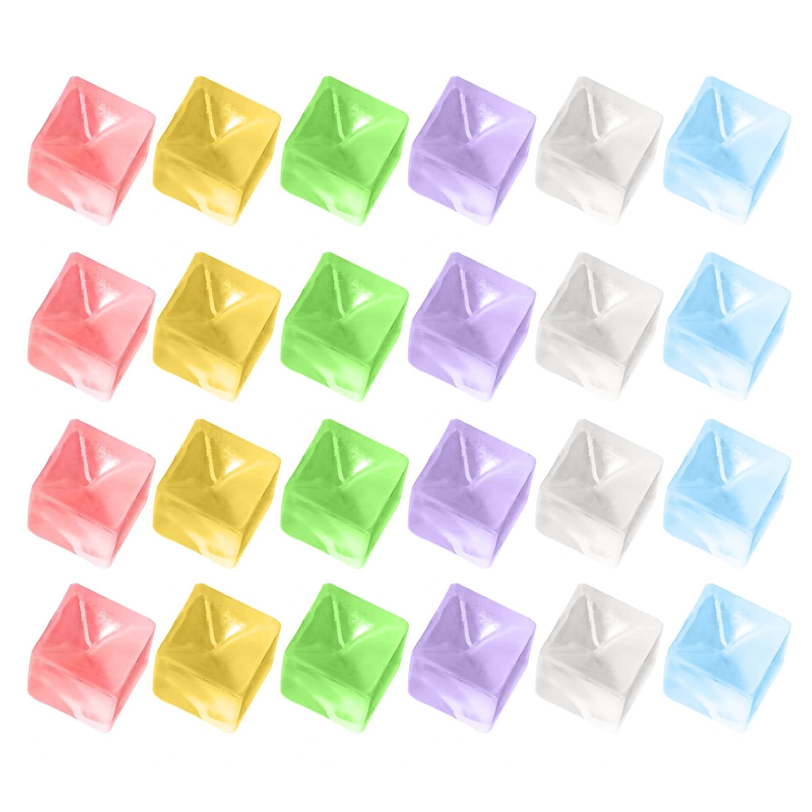 Mini Ice Cube Squeeze Toys: 24 Pcs Stress Relief Fidget Squishys Stress Balls - Soft Elastic Sensory Toys for Relaxation and Focus - Reusable Squeeze Stress-Relief-Toys 24PCS (random color)